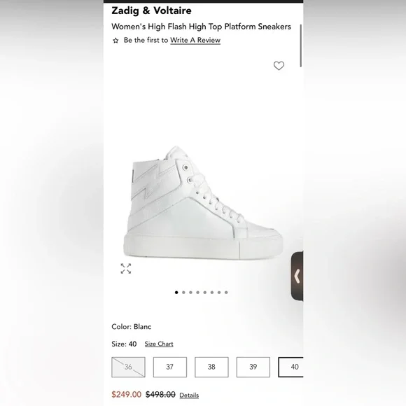 Zadig & Voltaire White High-Top Sneakers